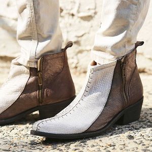 White Fp Collection Womens Flying Ranch Ankle Boot